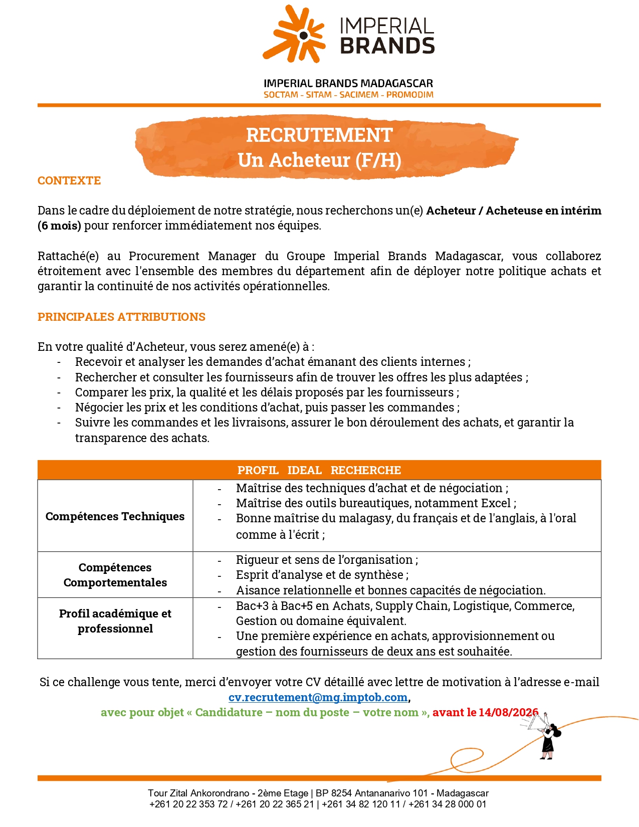 Recrutement un acheteur(h/f)